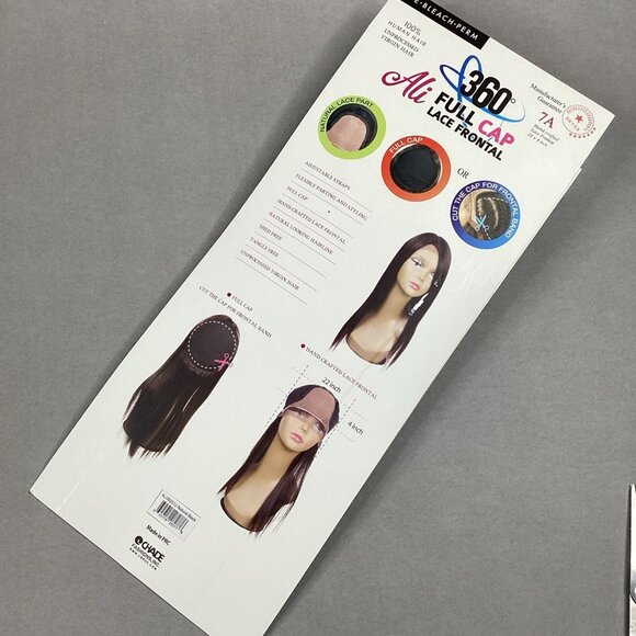 Straight 12” #Natural Black 100% Human Hair 360° Full Cap Lace Frontal - Picture 11 of 11